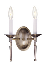  5122-01 - 2 Light Antique Brass Wall Sconce