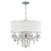  4489-CH-SMW-CL-S - Brentwood 12 Light Swarovski Strass Crystal Smooth Shade Polished Chrome Chandelier