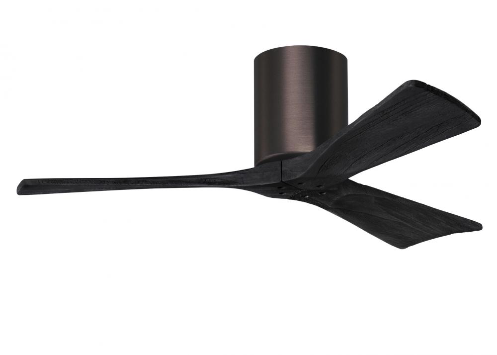 Irene-3H three-blade flush mount paddle fan in Light Maple finish with 42” Barn Wood tone blades