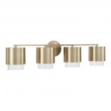 Capital Lighting 153041MA-549 - 4-Light Cylindrical Metal Vanity in Matte Brass with Seeded Glass