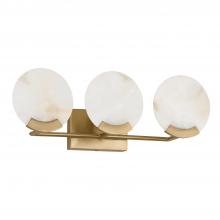 Capital Lighting 154631AD - 3-Light Vanity in Aged Brass with Natural Alabaster Stone