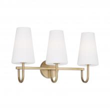 Capital Lighting 155231AD-550 - 3-Light Vanity in Aged Brass with Tapered Soft White Glass