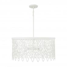 Capital Lighting 352941WE - 4-Light Lasercut Metal Pendant in Matte White Modern Motif