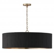 Capital Lighting 450741KR - 4-Light Chandelier in Matte Brass and Handcrafted Mango Wood in Black Stain