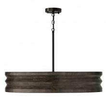 Capital Lighting 454041EB - 4-Light Chandelier in Matte Black and Handcrafted Mango Wood in Espresso Stain