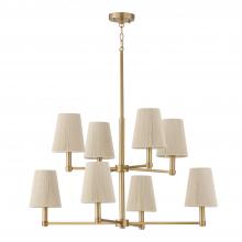 Capital Lighting 454581MA - 8-Light Two-Tier Chandelier in Matte Brass with Tapered Bleached Natural Rope Shades