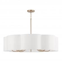 Capital Lighting 456481MA - 8-Light Chandelier in Matte Brass with White Fabric Shade