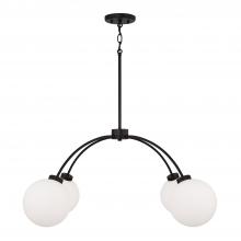 Capital Lighting 457141BI-557 - 4-Light Chandelier in Matte Black with Soft White Glass Globes