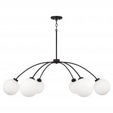 Capital Lighting 457161BI-557 - 6-Light Chandelier in Matte Black with Soft White Glass Globes