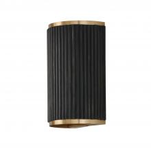 Capital Lighting 650721KR - 2-Light Sconce in Matte Brass and Handcrafted Mango Wood in Black Stain