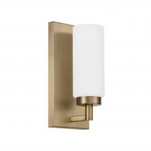 Capital Lighting 651711AD - 1-Light Cylindrical Sconce in Aged Brass with Faux Alabaster Glass