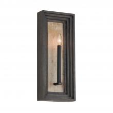 Capital Lighting 654011EB - 1-Light Candle Sconce in Matte Black and Handcrafted Mango Wood in Espresso Stain