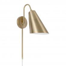 Capital Lighting 654911MA - 1-Light Modern Swing Arm Sconce in Matte Brass with Painted White Interior