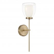 Capital Lighting 655911AD - 1-Light Wallchiere Sconce in Aged Brass with Layered White and Clear Glass