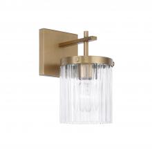 Capital Lighting 656211AD-555 - 1-Light Sconce in Aged Brass with Clear Beveled Fluted Glass