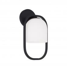 Capital Lighting 657311MB-558 - 1-Light Capsule Sconce in Matte Black with Soft White Glass