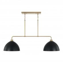 Capital Lighting 852021AB - 2-Light Linear Chandelier in Aged Brass and Black