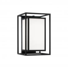 Capital Lighting 953111BK - 1-Light Outdoor Modern Square Rectangle Wall Lantern in Black with Soft White Glass