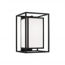 Capital Lighting 953112BK - 1-Light Outdoor Modern Square Rectangle Wall Lantern in Black with Soft White Glass