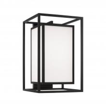 Capital Lighting 953113BK - 1-Light Outdoor Modern Square Rectangle Wall Lantern in Black with Soft White Glass