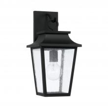 Capital Lighting 953311BK - 1-Light Outdoor Tapered Wall Lantern in Black with Ripple Glass