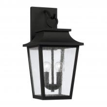 Capital Lighting 953321BK - 2-Light Outdoor Tapered Wall Lantern in Black with Ripple Glass