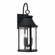 Capital Lighting 953631BK - 3-Light Outdoor Cylindrical Wall Lantern in Black with Seeded Glass