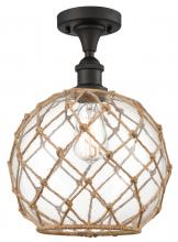  516-1C-OB-G122-10RB - Farmhouse Rope - 1 Light - 10 inch - Oil Rubbed Bronze - Semi-Flush Mount