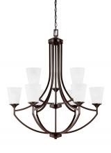 Generation Lighting Seagull 3124509-710 - Hanford traditional 9-light indoor dimmable ceiling chandelier pendant light in bronze finish with s