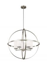 Generation Lighting Seagull 3124605EN3-962 - Alturas contemporary 5-light LED indoor dimmable ceiling chandelier pendant light in brushed nickel