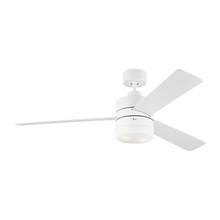 Generation Lighting Seagull 3ERAR52RZWD - Era 52" Dimmable LED Indoor/Outdoor Matte White Ceiling Fan with Light Kit, RemoteControl and Ma