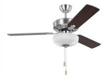 Generation Lighting Seagull 3LD48BSD - Linden 48'' traditional dimmable LED indoor brushed steel silver ceiling fan with light kit