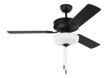 Generation Lighting Seagull 3LD48MBKD - Linden 48'' traditional dimmable LED indoor midnight black ceiling fan with light kit and re