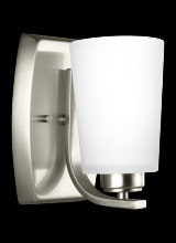 Generation Lighting Seagull 4128901-962 - Franport transitional 1-light indoor dimmable bath vanity wall sconce in brushed nickel silver finis