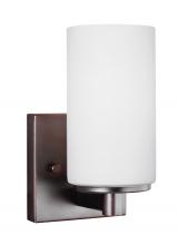 Generation Lighting Seagull 4139101-710 - Hettinger transitional 1-light indoor dimmable bath vanity wall sconce in bronze finish with etched