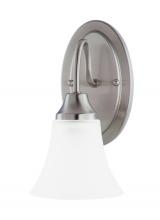 Generation Lighting Seagull 41806-962 - Holman traditional 1-light indoor dimmable bath vanity wall sconce in brushed nickel silver finish w