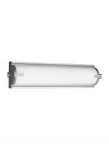 Generation Lighting Seagull 4435793S-04 - Braunfels transitional 1-light indoor dimmable bath vanity wall sconce in satin aluminum finish with