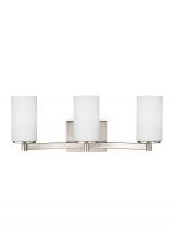 Generation Lighting Seagull 4439103-962 - Hettinger transitional 3-light indoor dimmable bath vanity wall sconce in brushed nickel silver fini