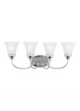 Generation Lighting Seagull 44808-05 - Holman traditional 4-light indoor dimmable bath vanity wall sconce in chrome silver finish with sati