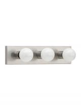 Generation Lighting Seagull 4737-98 - Center Stage traditional 3-light indoor dimmable bath vanity wall sconce in brushed stainless silver