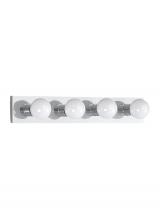 Generation Lighting Seagull 4738-05 - Center Stage traditional 4-light indoor dimmable bath vanity wall sconce in chrome silver finish