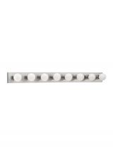 Generation Lighting Seagull 4740-98 - Center Stage traditional 8-light indoor dimmable bath vanity wall sconce in brushed stainless silver