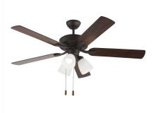 Generation Lighting Seagull 5LD52BZF - Linden 52 Inch Traditional Indoor Bronze LED Dimmable Dual Mount Hugger Ceiling Fan