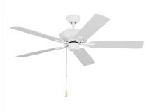 Generation Lighting Seagull 5LD52RZW - Linden 52'' traditional indoor matte white ceiling fan with reversible motor