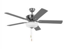 Generation Lighting Seagull 5LDDC52BSD - Linden 52'' traditional dimmable LED indoor brushed steel silver ceiling fan with light kit