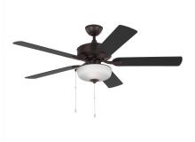 Generation Lighting Seagull 5LDO52BZD - Linden 52'' traditional dimmable LED indoor/outdoor bronze ceiling fan with light kit and re