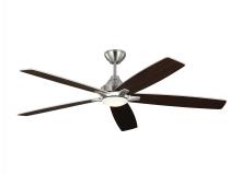 Generation Lighting Seagull 5LWDSM60BSD - Lowden 60" Dimmable Indoor/Outdoor Integrated LED Brushed Steel Ceiling Fan with Light Kit