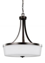 Generation Lighting Seagull 6639103EN3-710 - Hettinger transitional 3-light LED indoor dimmable ceiling pendant hanging chandelier pendant light