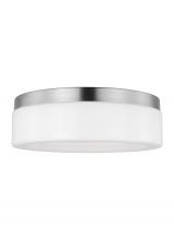 Generation Lighting Seagull 7569093S-962 - Rhett modern 1-light indoor dimmable medium ceiling flush mount in brushed nickel silver finish with