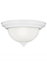 Generation Lighting Seagull 77064-15 - Geary transitional 2-light indoor dimmable ceiling flush mount fixture in white finish with satin et